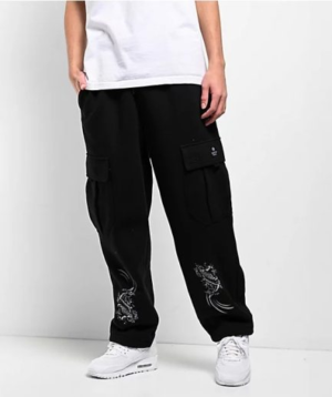 Ninth Hall Dark Wash Graphic Embroidery Streetwear Jeans