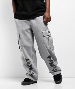 Ninth Hall Grey Graphic Cargo Sweatpants