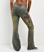Ninth Hall Premium Vintage Cross Embroidered Jeans