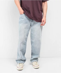 Ninth Hall Light Wash Streetwear Relaxed Denim Jeans