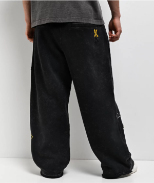 Ninth Hall Premium Black Multi Cross Sweatpants