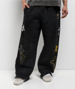 Ninth Hall Premium Black Multi Cross Sweatpants