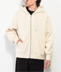 Ninth Hell Cream Off White Zip Up Streetwear Hoodie