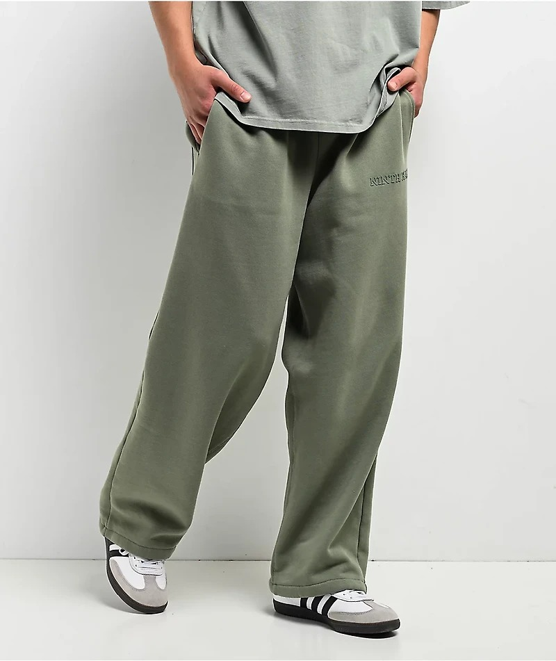Ninth Hall Premium Olive Green Logo Streetwear Sweatpants Ninth Hall Premium Olive Green Logo Streetwear Sweatpants