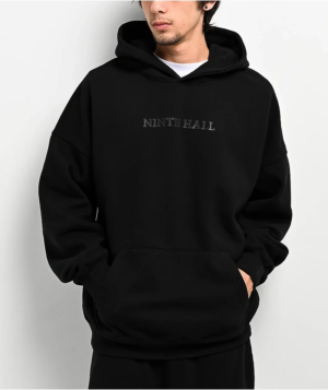 Ninth Hall Black Logo Pullover Streetwear Hoodie