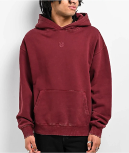 Ninth Hall Maroon Burgundy Pullover Streetwear Hoodie