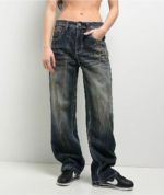 Ninth Hall Premium Dark Wash Graphic Denim Jeans