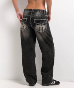 Ninth Hall Premium Black Winged Pocket Denim Jeans