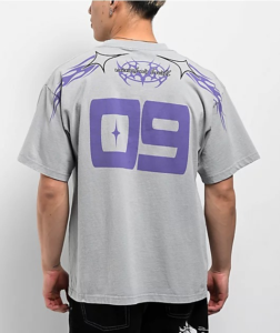 Ninth Hall Premium Grey Tech Graphic Streetwear T-Shirt