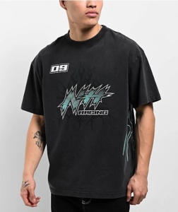 Ninth Hall Premium Black Tech Graphic Streetwear T-Shirt