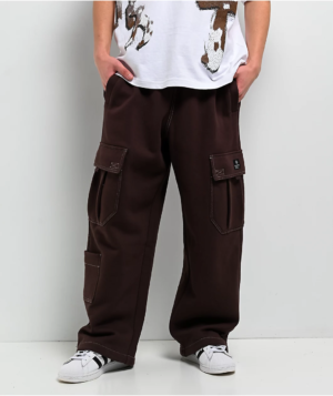 Ninth Hall Premium Brown Cargo Sweatpants