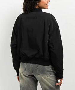Ninth Hall Black Tonal Logo Bomber Jacket