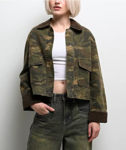 Ninth Hall Camo Corduroy Collar Canvas Jacket